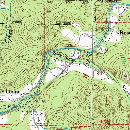 Topographic Map of Rose Lodge, OR