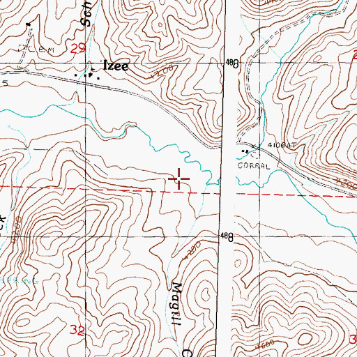 Topographic Map of Rosebud Creek, OR
