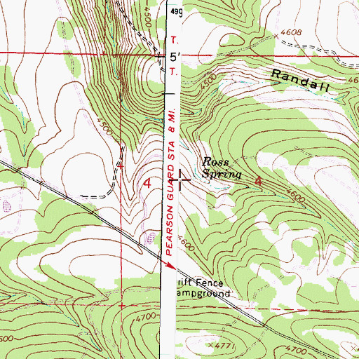 Topographic Map of Ross Spring, OR
