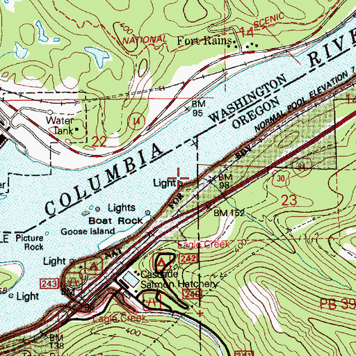 Topographic Map of Ruckel Creek, OR