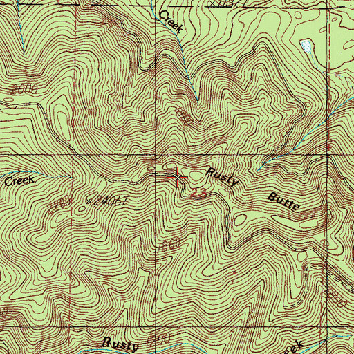 Topographic Map of Rusty Butte, OR