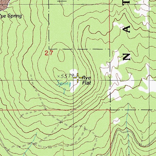 Topographic Map of Rye Flat, OR
