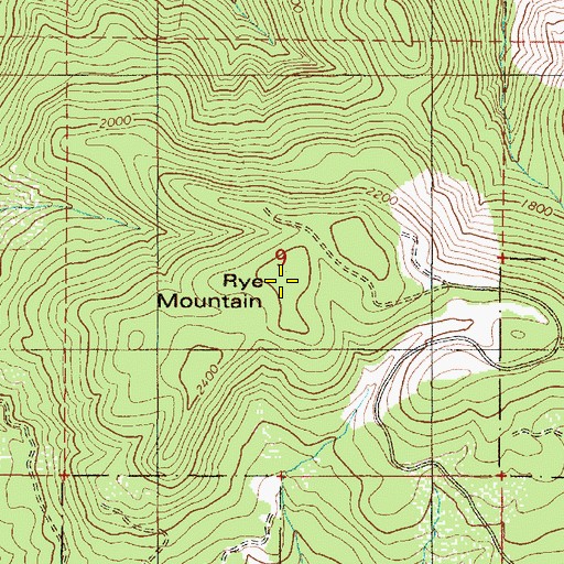 Topographic Map of Rye Mountain, OR