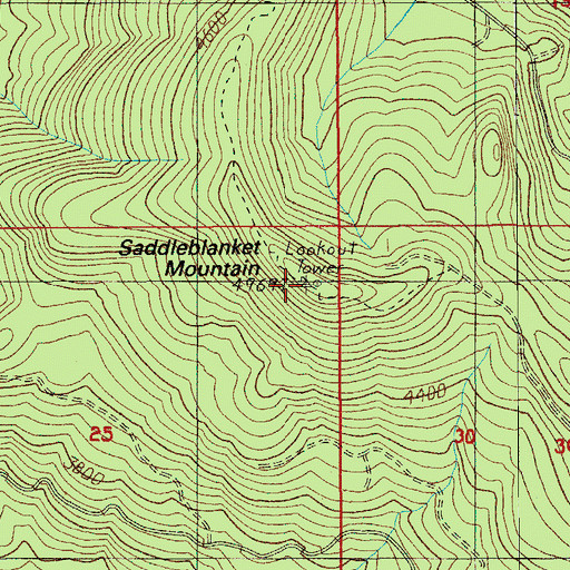 Topographic Map of Saddleblanket Mountain, OR