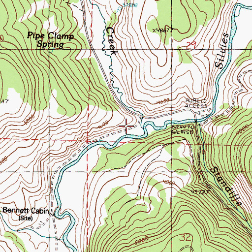Topographic Map of Sage Hen Creek, OR