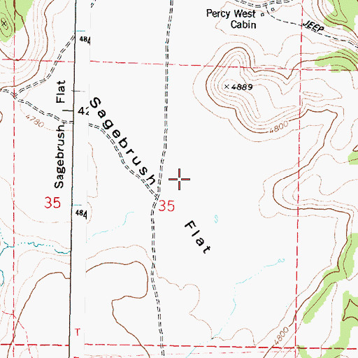 Topographic Map of Sagebrush Flat, OR