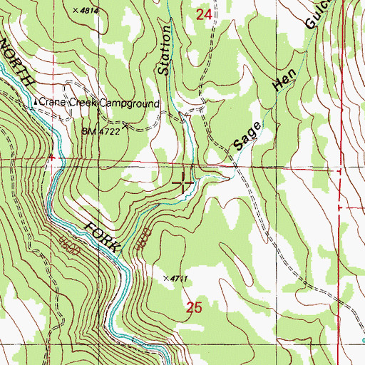 Topographic Map of Sagehen Gulch, OR