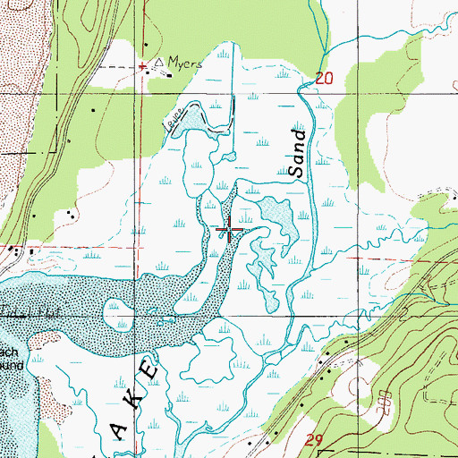 Topographic Map of Sand Creek, OR