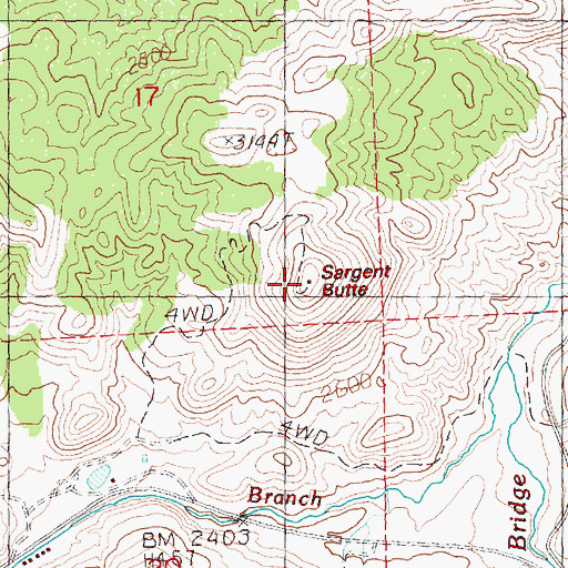 Topographic Map of Sargent Butte, OR