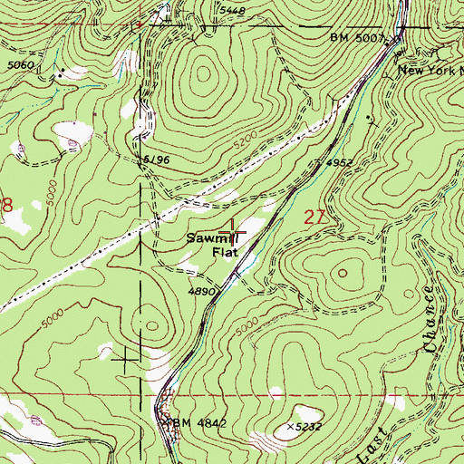 Topographic Map of Sawmill Flat, OR