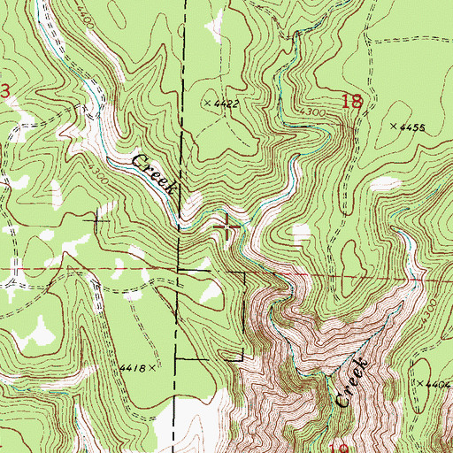 Topographic Map of Scaffold Creek, OR