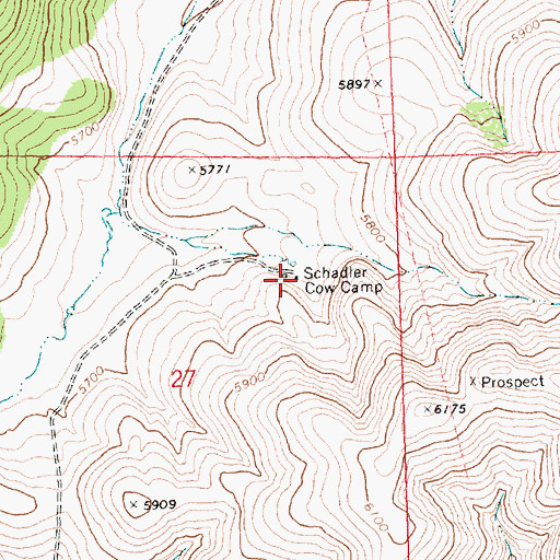 Topographic Map of Schadler Cow Camp, OR