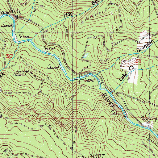 Topographic Map of Scorpion Creek, OR