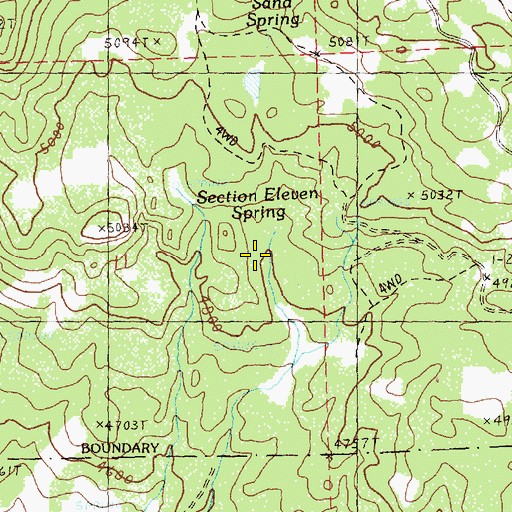 Topographic Map of Section 11 Spring, OR