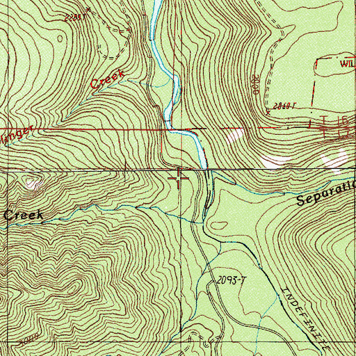 Topographic Map of Separation Creek, OR