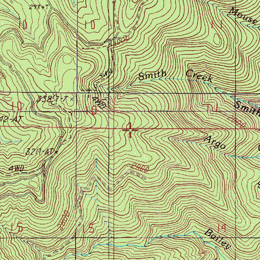 Topographic Map of Seven-Thirty Mine, OR