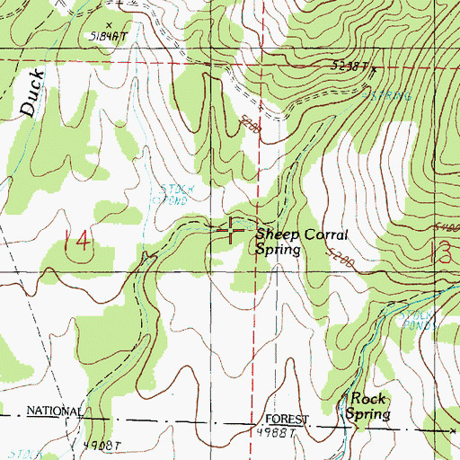 Topographic Map of Sheep Corral Spring, OR