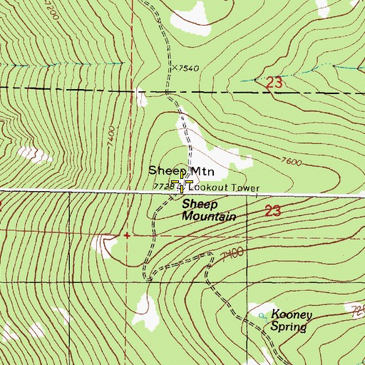 Topographic Map of Sheep Mountain, OR