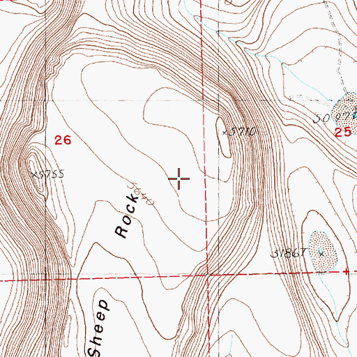 Topographic Map of Sheep Rock, OR