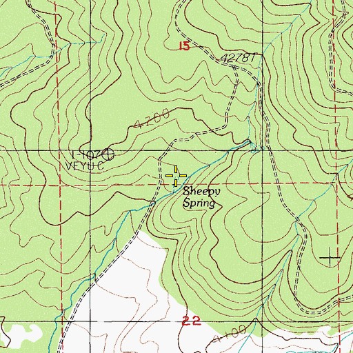 Topographic Map of Sheepy Spring, OR