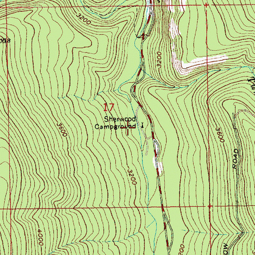 Topographic Map of Sherwood Recreation Site, OR