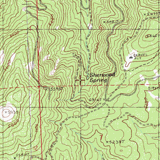 Topographic Map of Sherwood Spring, OR