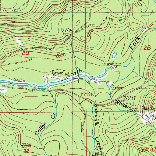 Topographic Map of Sidewalk Creek, OR