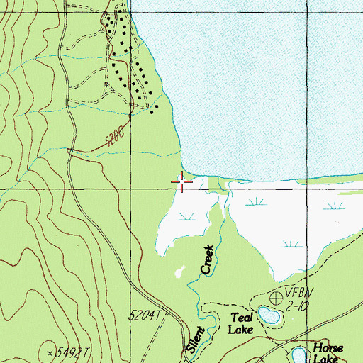 Topographic Map of Silent Creek, OR