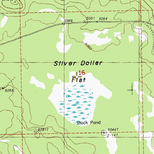Topographic Map of Silver Dollar Flat, OR