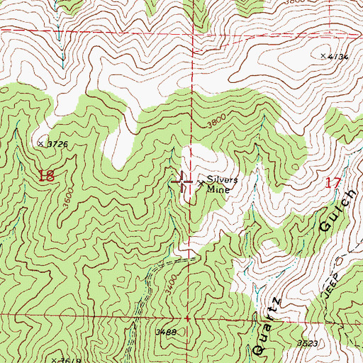 Topographic Map of Silvers Mine, OR