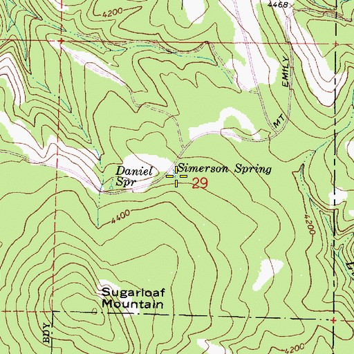Topographic Map of Simerson Spring, OR