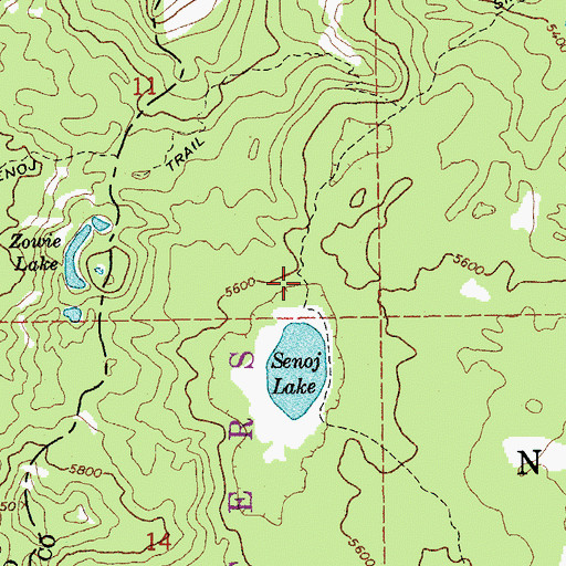 Topographic Map of Six Lakes, OR