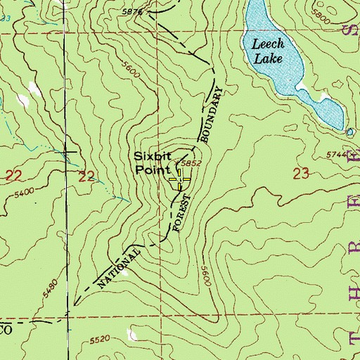 Topographic Map of Sixbit Point, OR