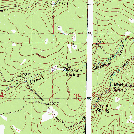 Topographic Map of Skookum Spring, OR