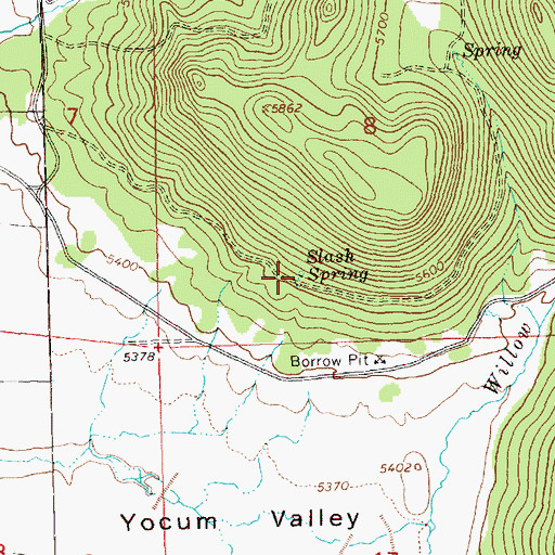 Topographic Map of Slash Spring, OR