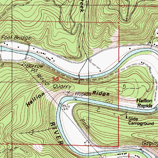 Topographic Map of Slide Creek, OR