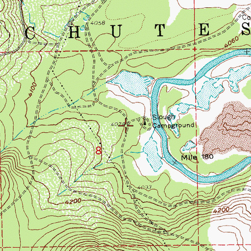 Topographic Map of Slough Recreation Site, OR