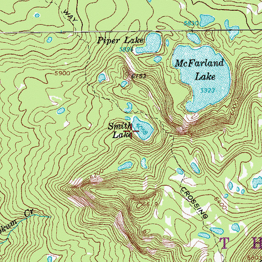 Topographic Map of Smith Lake, OR