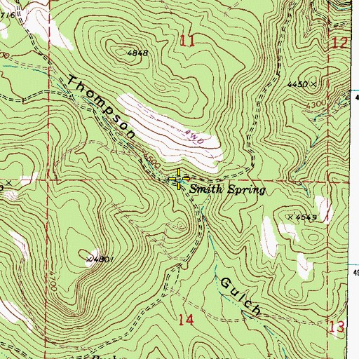 Topographic Map of Smith Spring, OR
