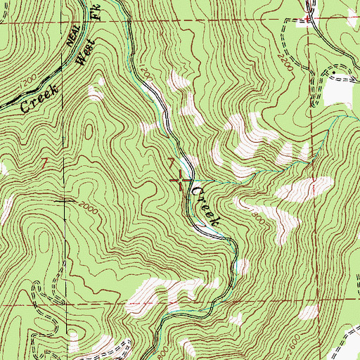 Topographic Map of Snakehead Creek, OR