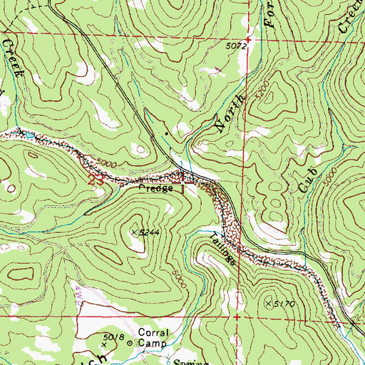 Topographic Map of Snow Creek, OR