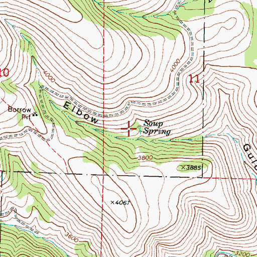 Topographic Map of Soup Spring, OR