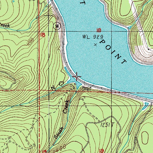 Topographic Map of South Creek, OR