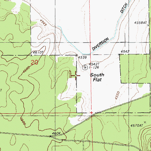 Topographic Map of South Flat, OR