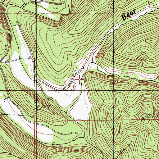 Topographic Map of South Fork Bear Creek, OR
