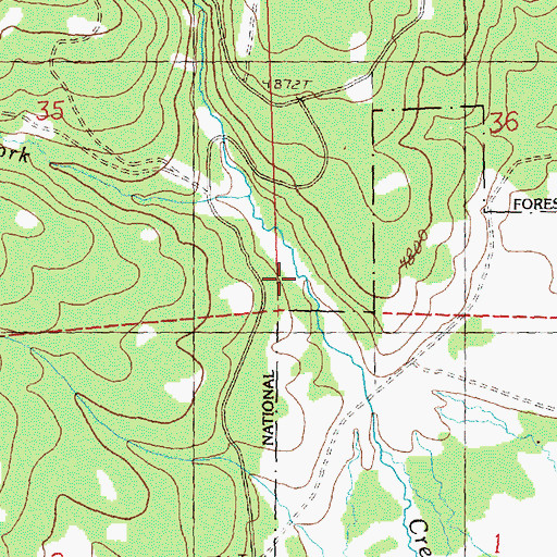 Topographic Map of South Fork Howard Creek, OR