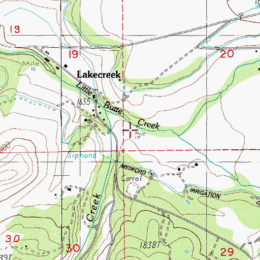 Topographic Map of South Fork Little Butte Creek, OR