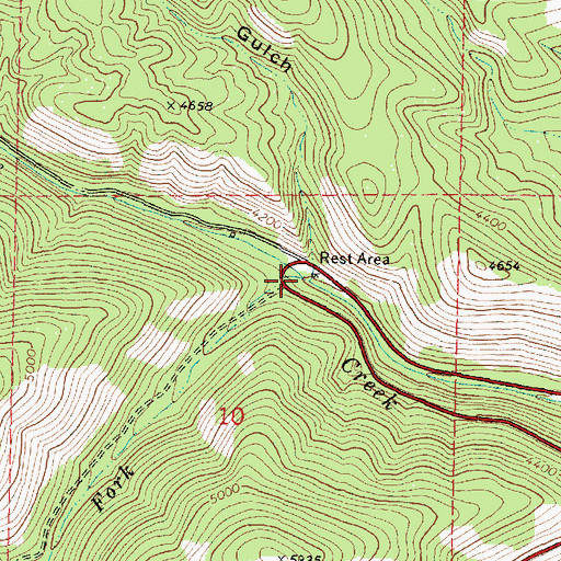 Topographic Map of South Fork Vance Creek, OR