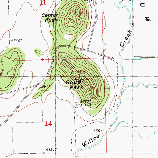 Topographic Map of South Peak, OR