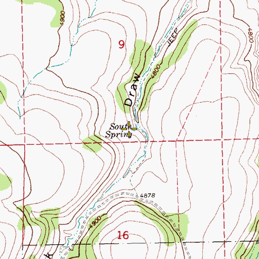Topographic Map of South Spring, OR